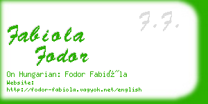 fabiola fodor business card